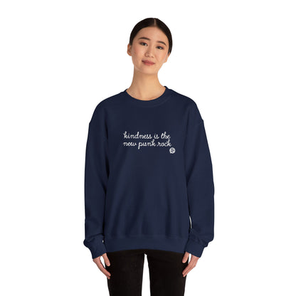 "Kindness Is The New Punk Rock" Embroidered Crewneck Sweatshirt