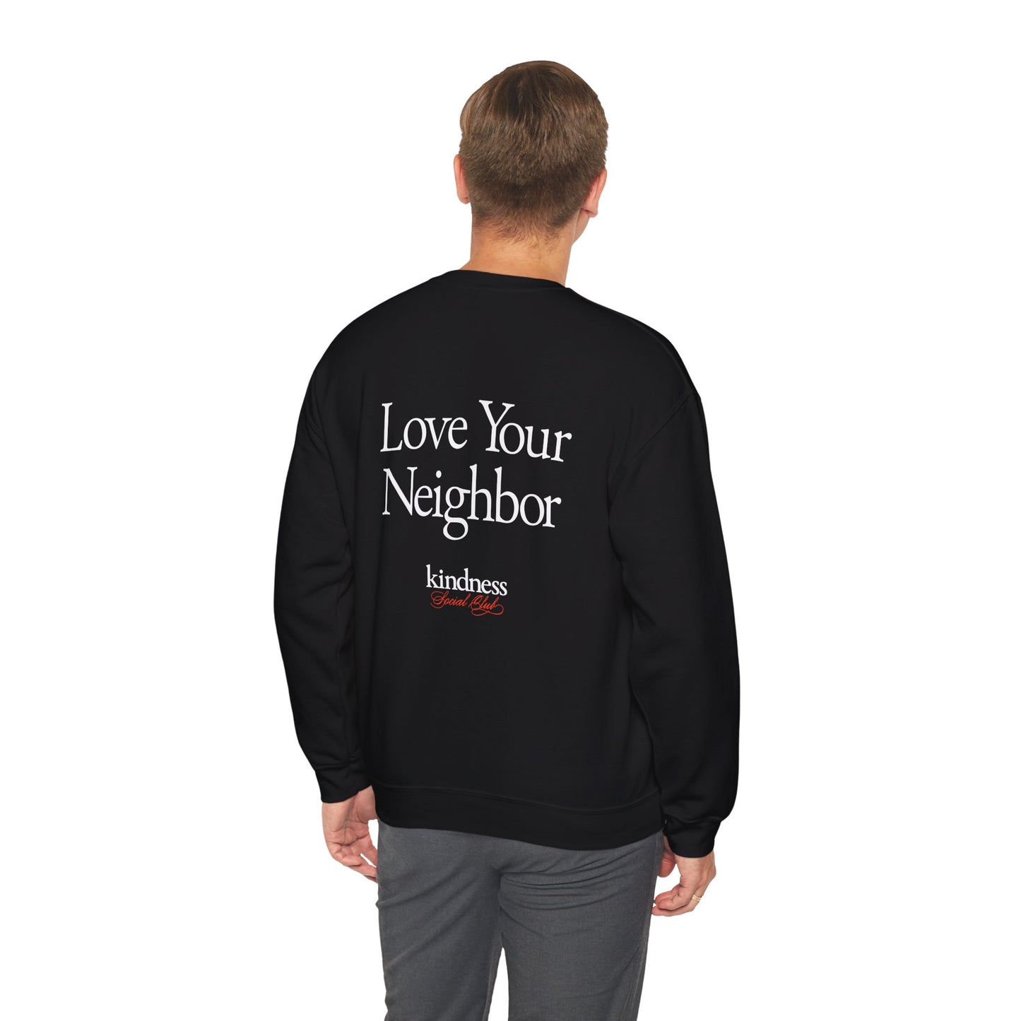 Love your Neighbor - By: Favio Moreno - Unisex Crew Sweatshirt (KSC, Reg, Rich)