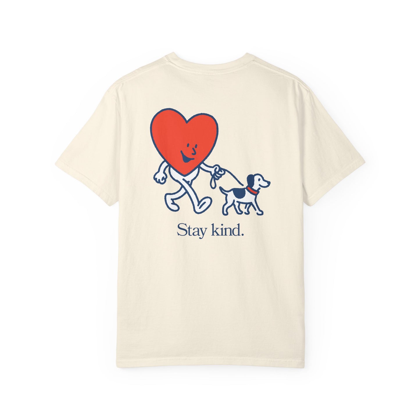 Kindness Social Club T-Shirt — "Stay Kind" Heart & Dog Graphic Tee