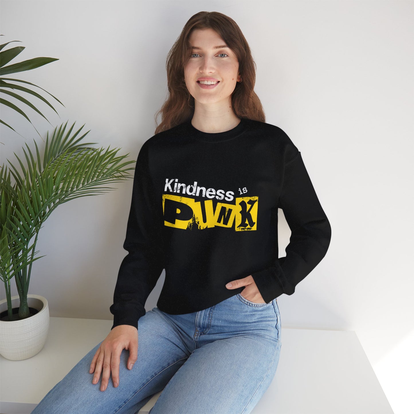 Yellow Signal Crewneck Sweatshirt by Favio Moreno