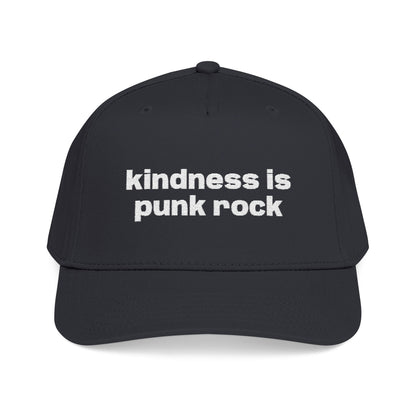 Kindness is Punk Rock Mid Profile Baseball Cap (Blk)