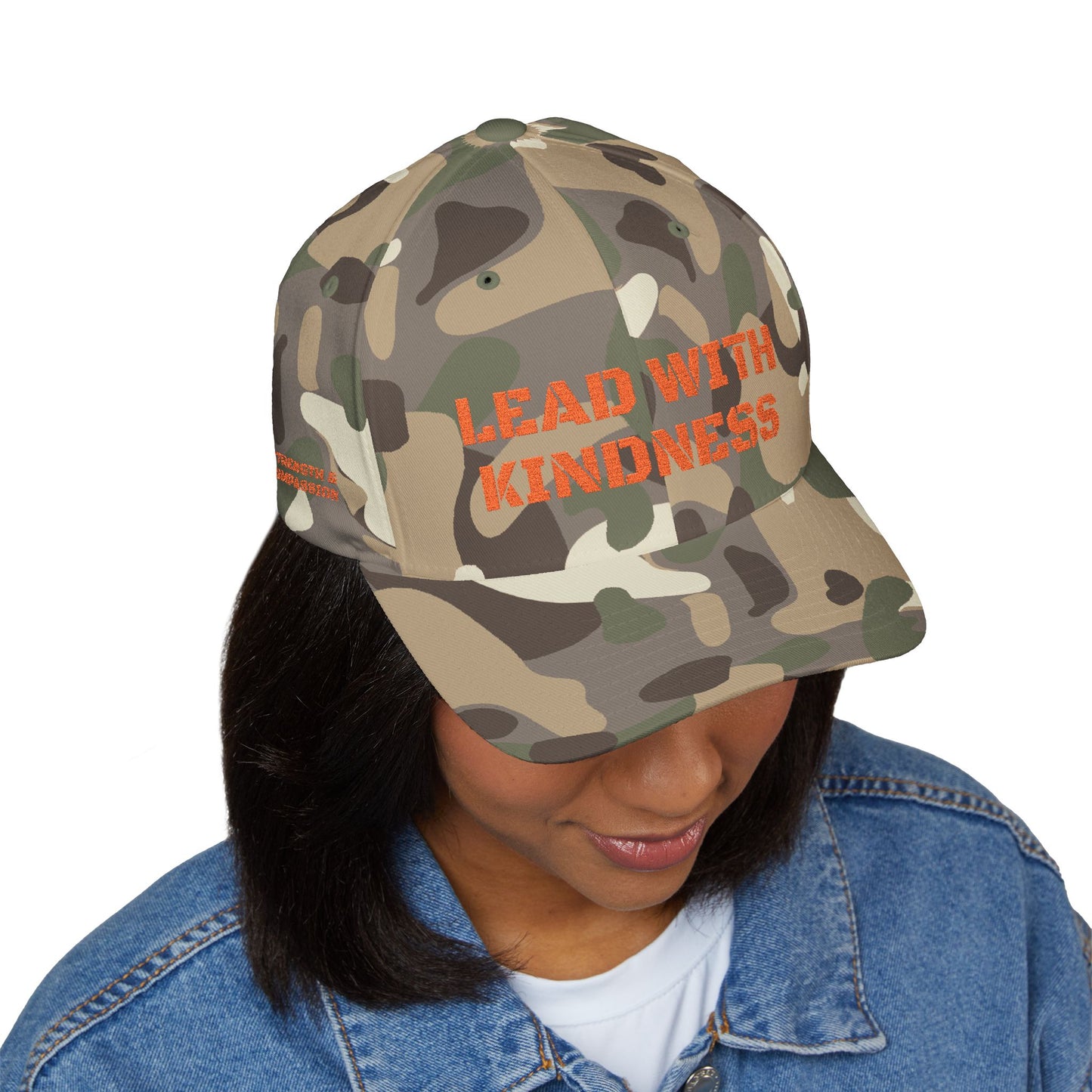 "Lead with Kindness" Embroidered Camouflage Cap