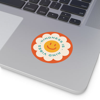 Kind Vibes - Smiley Flower Sticker