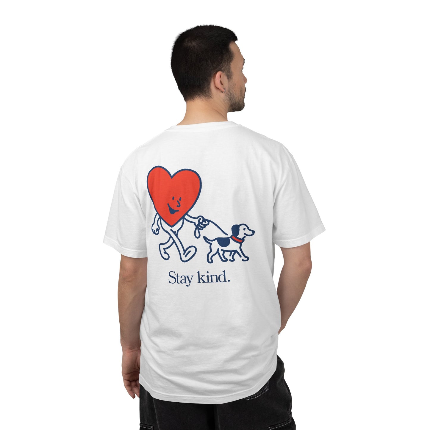 Kindness Social Club T-Shirt — "Stay Kind" Heart & Dog Graphic Tee