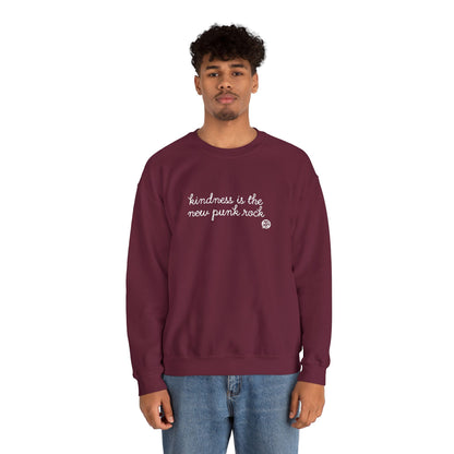 "Kindness Is The New Punk Rock" Embroidered Crewneck Sweatshirt