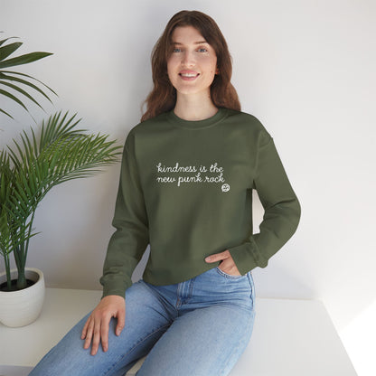 "Kindness Is The New Punk Rock" Embroidered Crewneck Sweatshirt