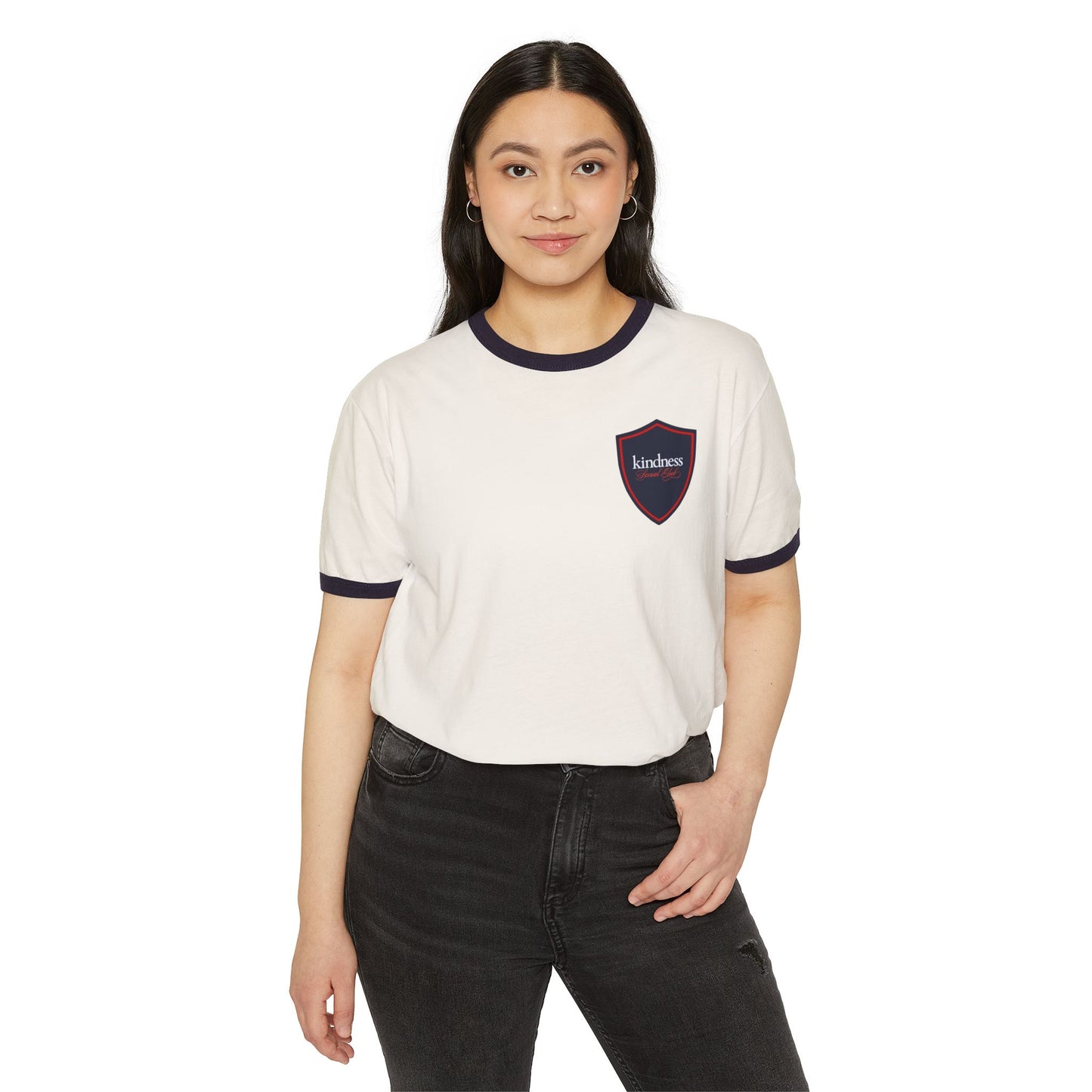 Make Kindness the Norm (Reg) Unisex Ringer T-Shirt - By: Favio Moreno