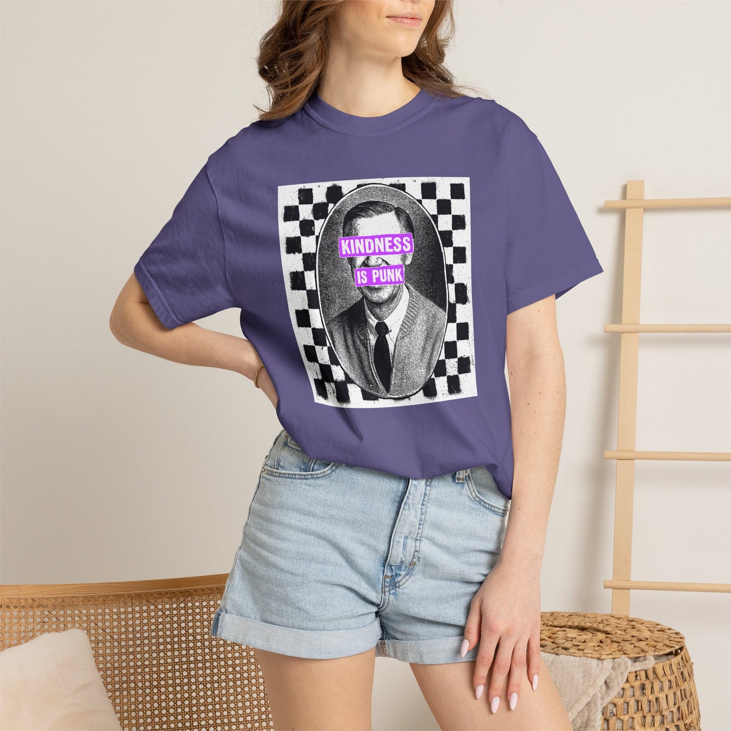 Unlikely Rebel Checkered Edition Unisex T-shirt (Violet)