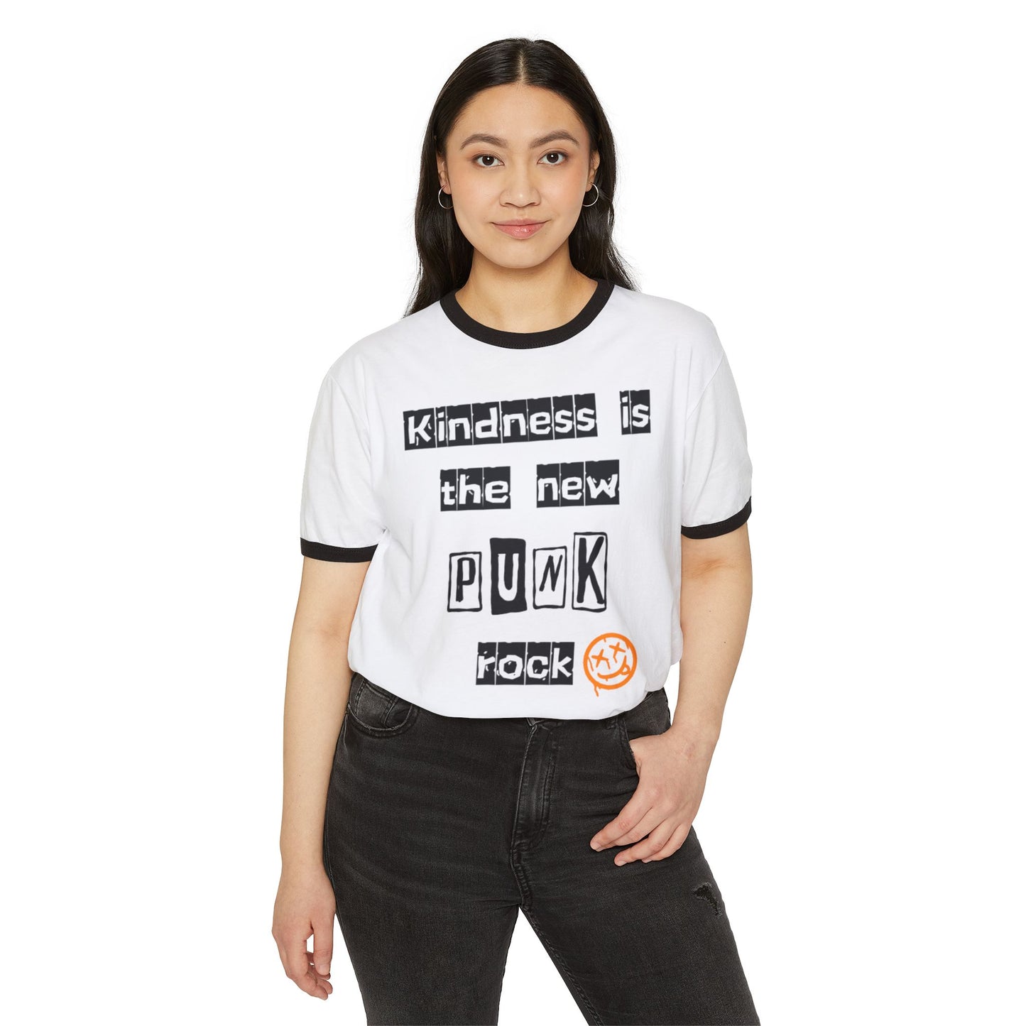 Kindness Is the New Punk Rock Unisex Cotton Ringer T-Shirt