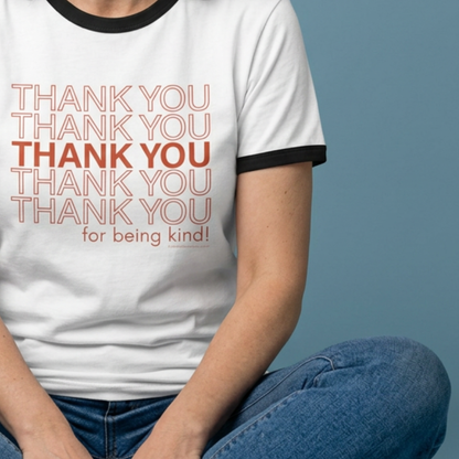 "Thank You for Being Kind" Retro Ringer T‑Shirt