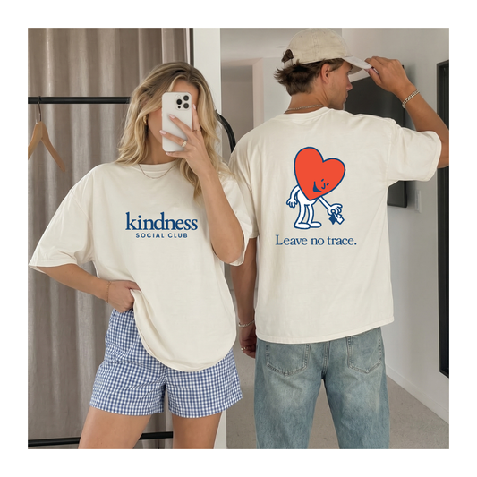 "Leave No Trace" Heart Graphic - Kindness Social Club T-Shirt